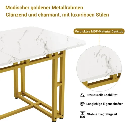 Metal Frame Rectangular Dining Table Modern Kitchen Table