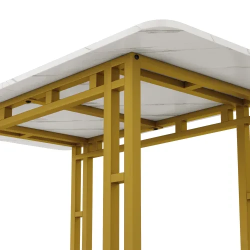 Metal Frame Rectangular Dining Table Modern Kitchen Table