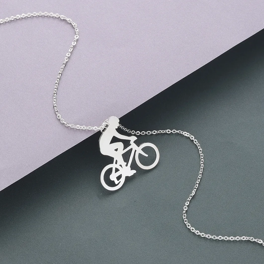 Personality Necklace Fashion Bike Rider Pendant