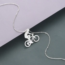 Personality Necklace Fashion Bike Rider Pendant