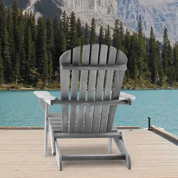 Two Piece Outdoor Solid Wood Folding Beach Chair, Frog Chair, Courtyard Folding Chair