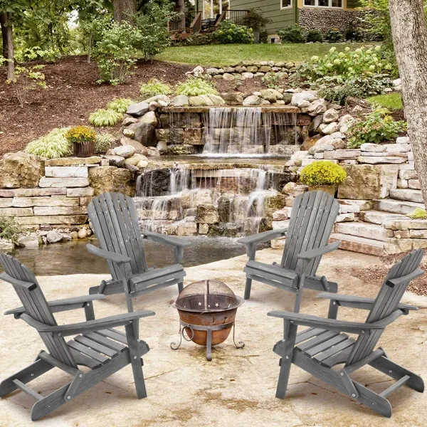 Two Piece Outdoor Solid Wood Folding Beach Chair, Frog Chair, Courtyard Folding Chair