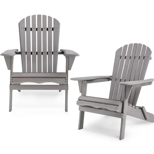 Two Piece Outdoor Solid Wood Folding Beach Chair, Frog Chair, Courtyard Folding Chair