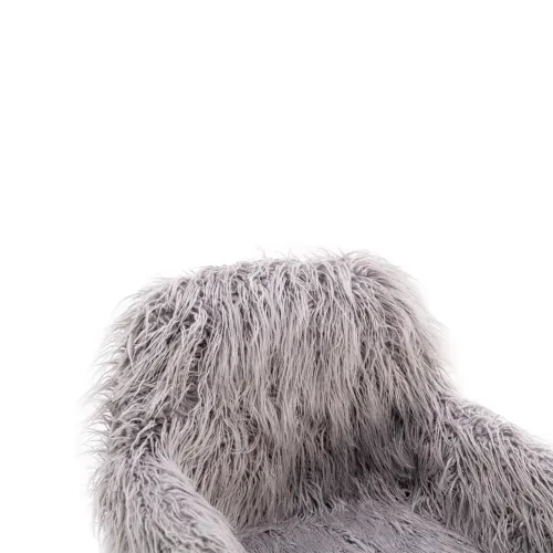 Modern Faux Fur Home Office Chair, Hairy Chair For Girls, Gilded Base Makeup Chair