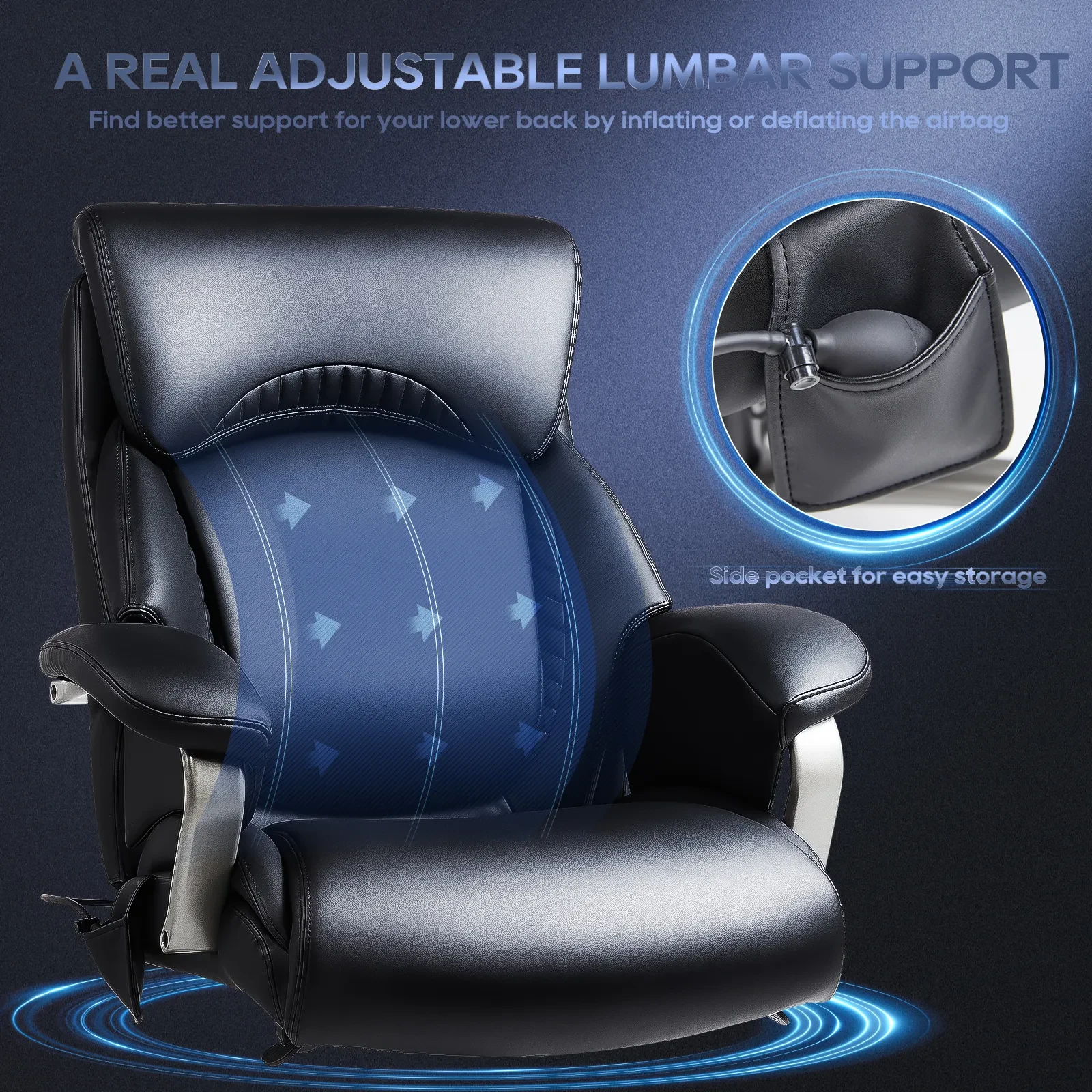 Tall Office Chair, 500 Pound Heavy-duty Ergonomic Computer Chair