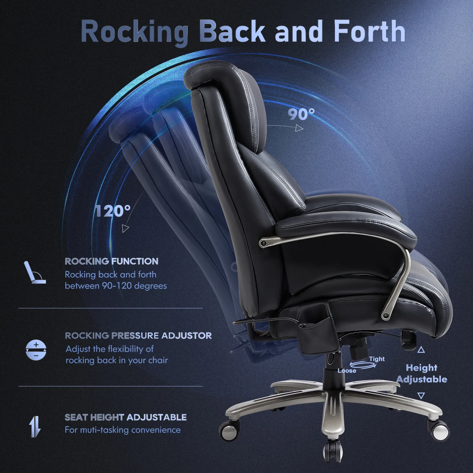 Tall Office Chair, 500 Pound Heavy-duty Ergonomic Computer Chair