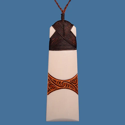 Bone Stained Toki Pendant - Large
