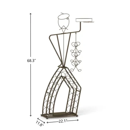Unique Design Wine Bakers Rack, Freestanding Wine Rack With Storage Bottle, Wine Storage Home Bar For Liquor And Wine, Organizer For Kitchen, Dining Room