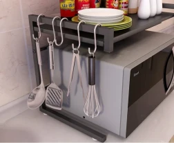 Retractable kitchen microwave rack