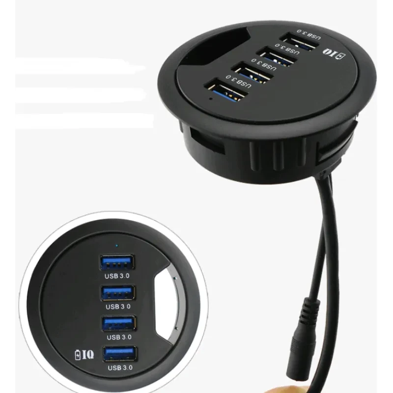 USB3.0 Hub 4 Port Data Charging, Can Read Data Rechargeable, Line Length 80cm, With External Power Interface
