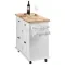 VEVOR Kitchen Island Cart With Solid Wood Top, 35.4 Width Mobile Carts With Storage Cabinet, Rolling Kitchen Table With Spice Rack, Towel Rack, And Drawer, Portable Islands On Wheels, White