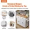 VEVOR Kitchen Island Cart With Solid Wood Top, 35.4 Width Mobile Carts With Storage Cabinet, Rolling Kitchen Table With Spice Rack, Towel Rack, And Drawer, Portable Islands On Wheels, White