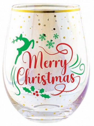 MERRY CHRISTMAS STEMLESS GLASS