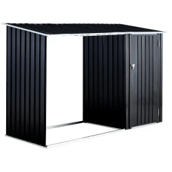 Outdoor Firewood Storage Shed With Rack And Log Holder Shelter