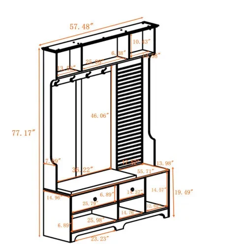 Storage Rack Suitable For Corridors Living Rooms Black