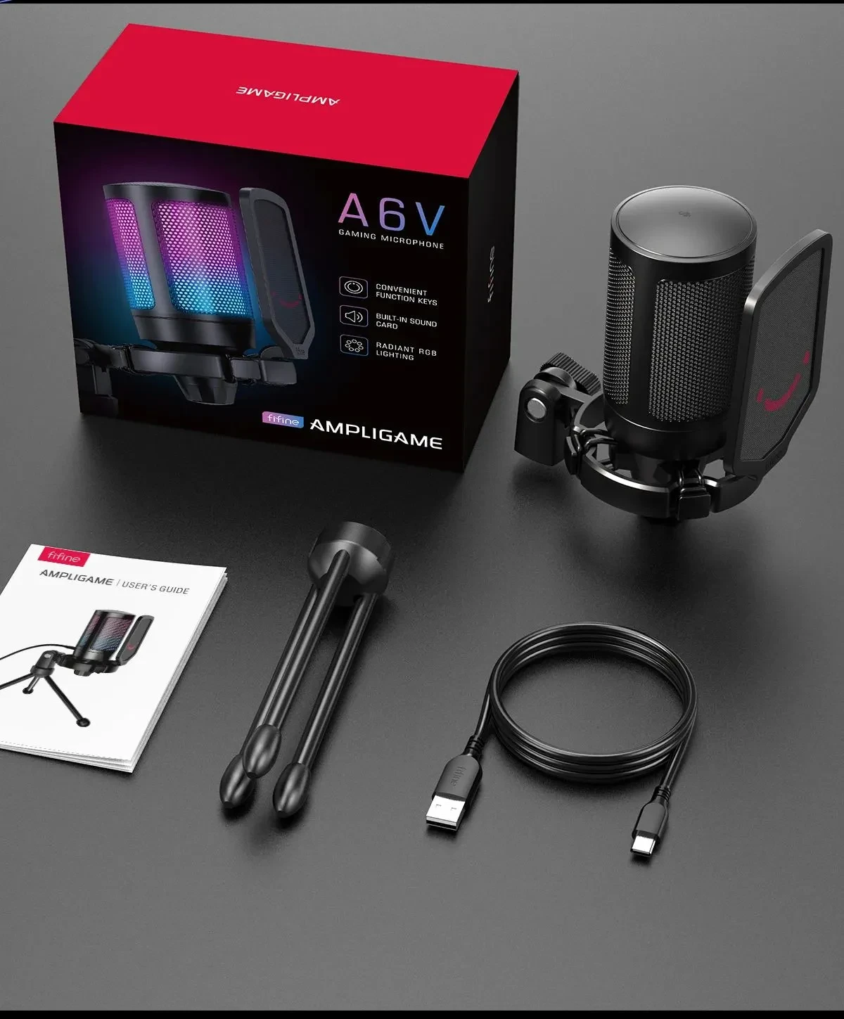 USB Condenser Gaming Microphone, For PC PS4 PS5