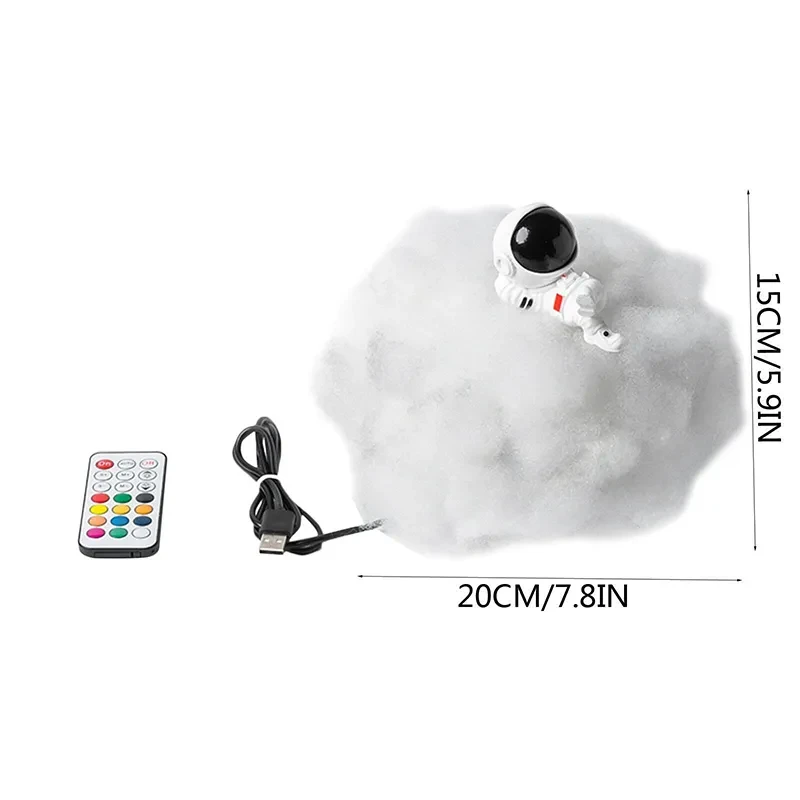 LED Colorful Clouds Astronaut Lamp With Rainbow Effect As Children's Night Light Kids Bedroom Night Lamp Decor Home Moon Lamp