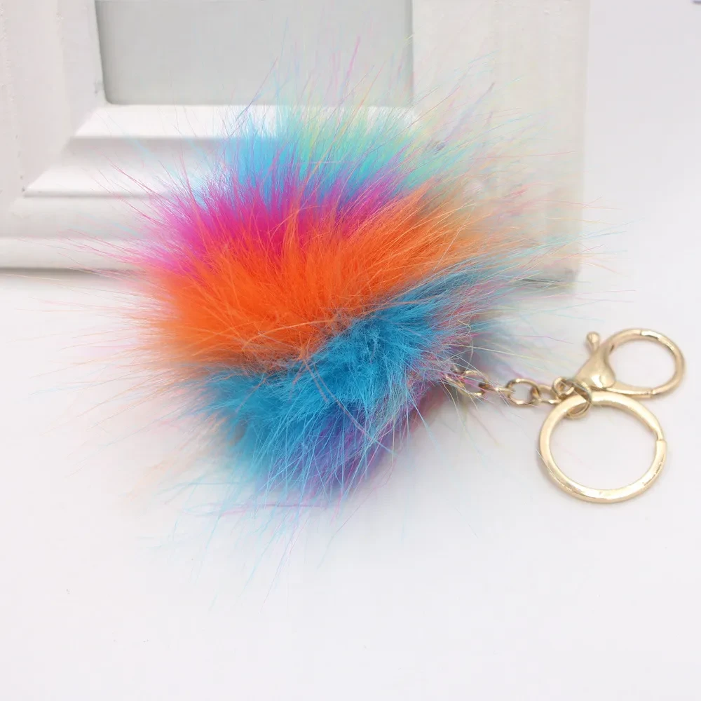 Color Hairy Ball Keychain Bag Backpack Pendant