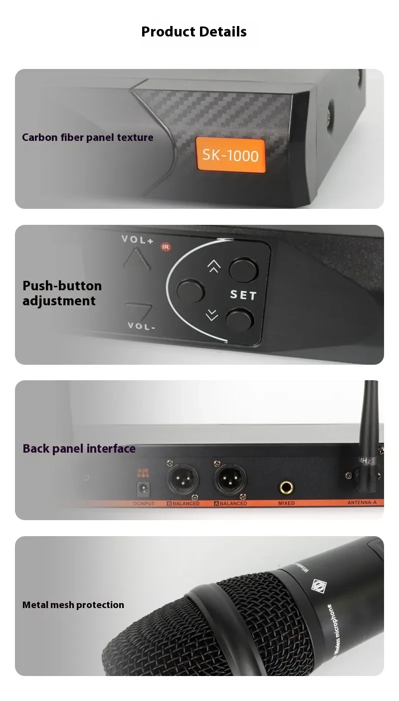 Wireless Microphone One-to-two FM Stage Performance Microphone