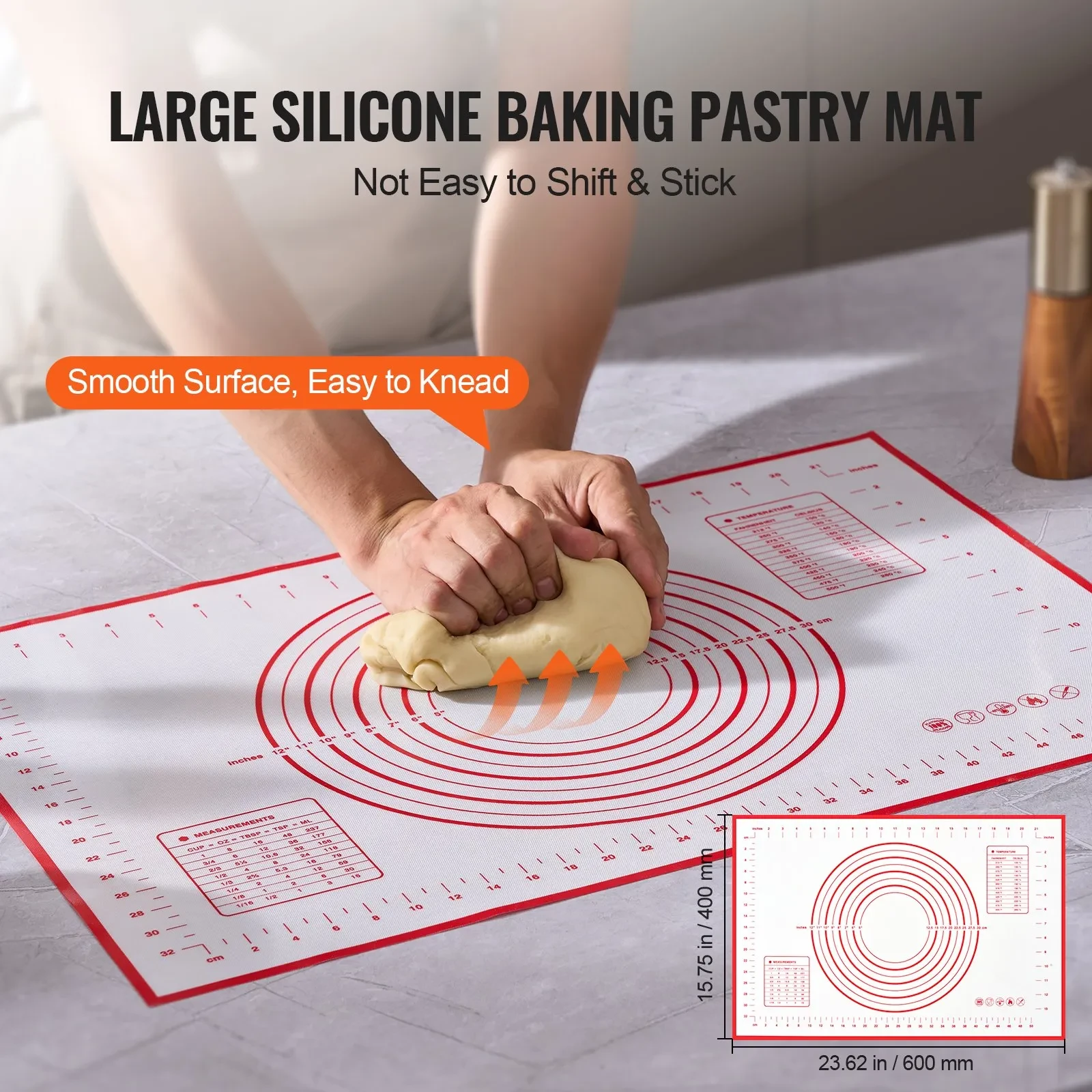 Adjustable Rolling Pin Stainless Steel With Thickness Rings And Baking Mat