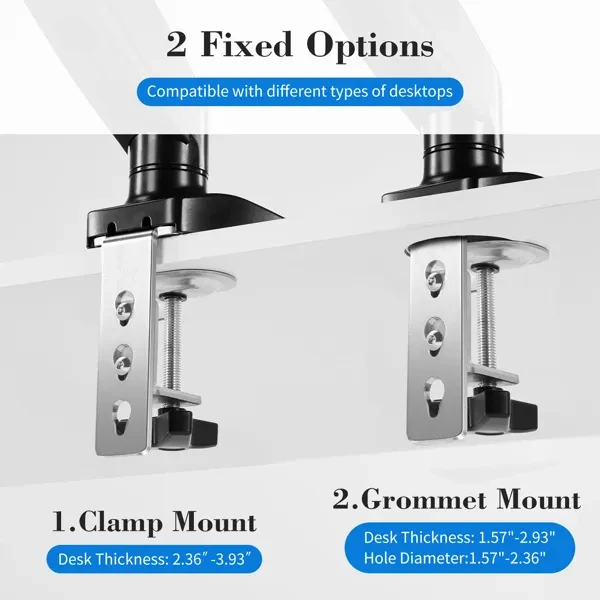 Adjustable Monitor Arm, Suitable For Desktop Installation, Suitable For 15-27 Inch Monitors, With A Load-bearing Capacity Of Up To 15.4 Pounds