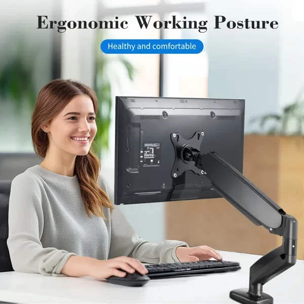 Adjustable Monitor Arm, Suitable For Desktop Installation, Suitable For 15-27 Inch Monitors, With A Load-bearing Capacity Of Up To 15.4 Pounds