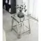20 Inch Square End Table, Modern Stainless Steel End Table, Double-Layer Clear Tempered Glass Coffee Table, Side Table With Storage, For Living Room Home Office, Silver