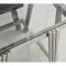 20 Inch Square End Table, Modern Stainless Steel End Table, Double-Layer Clear Tempered Glass Coffee Table, Side Table With Storage, For Living Room Home Office, Silver