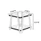 20 Inch Square End Table, Modern Stainless Steel End Table, Double-Layer Clear Tempered Glass Coffee Table, Side Table With Storage, For Living Room Home Office, Silver