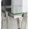 20 Inch Square End Table, Modern Stainless Steel End Table, Double-Layer Clear Tempered Glass Coffee Table, Side Table With Storage, For Living Room Home Office, Silver
