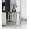 20 Inch Square End Table, Modern Stainless Steel End Table, Double-Layer Clear Tempered Glass Coffee Table, Side Table With Storage, For Living Room Home Office, Silver
