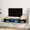 Floating TV Stand Wall Mounted With 16 Color LEDs,Modern TV Stand, Floating TV Cabinet Entertainment Center For 55 60 65 Inch TV, Black