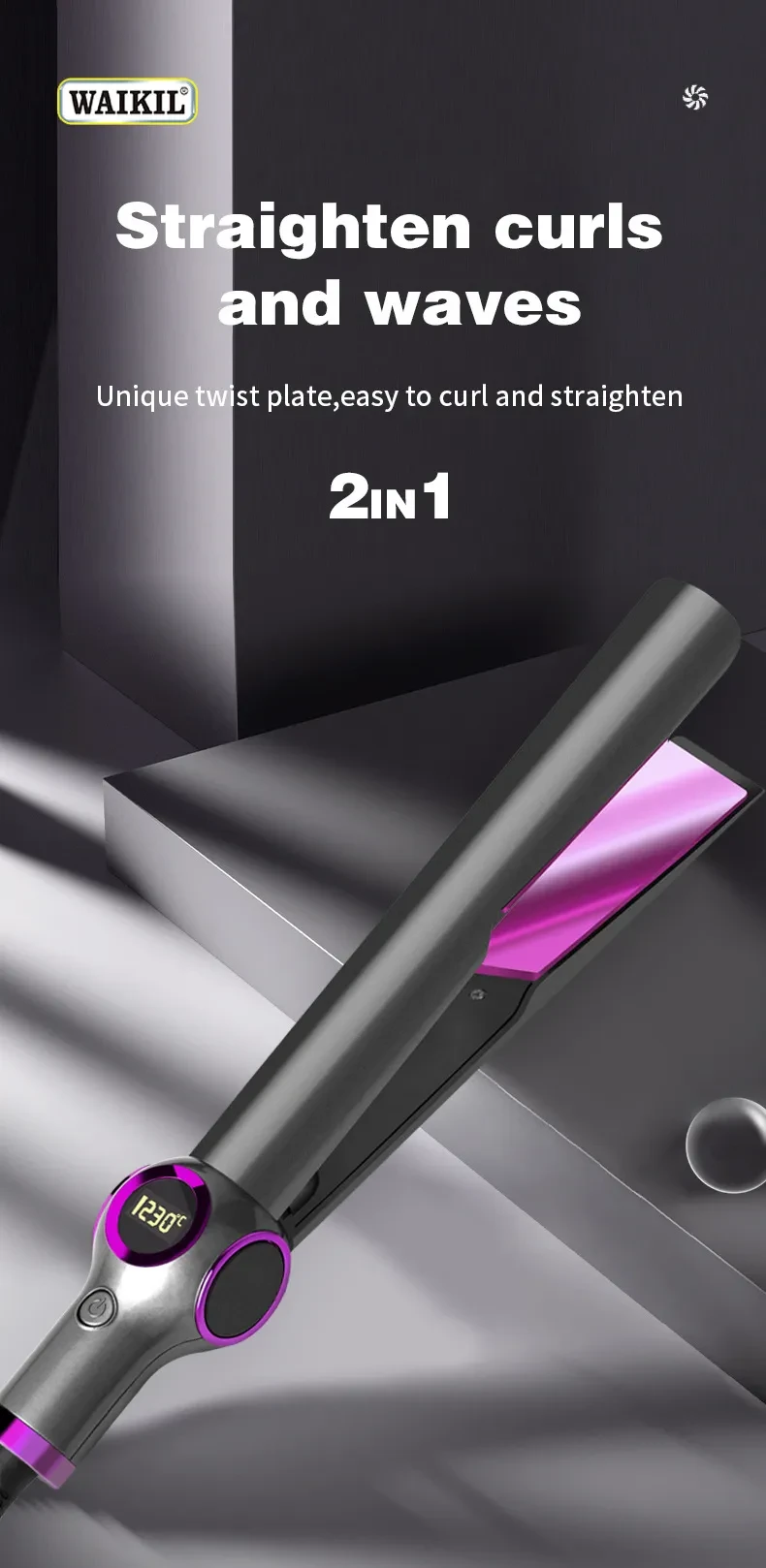 Digital Display Hair Straightener Dual-use Automatic Hair Curler