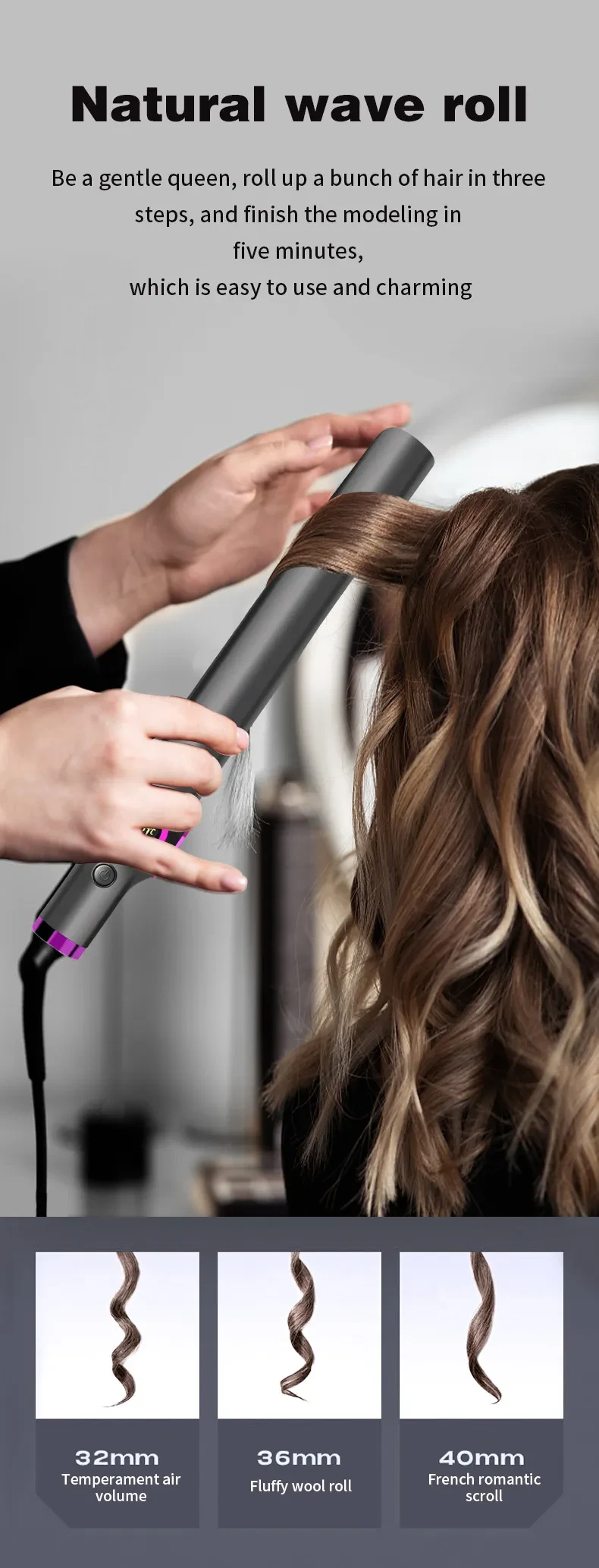 Digital Display Hair Straightener Dual-use Automatic Hair Curler
