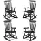 Black Poplar Windsor Wood Rocking Chair