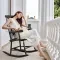 Black Poplar Windsor Wood Rocking Chair