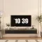 Floating TV Stand, Wall Mounted TV Shelf With Led Lights & Power Outlet, High Gloss TV Cabinet for Black Tv Stands for Living Room