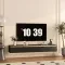 Floating TV Stand, Wall Mounted TV Shelf With Led Lights & Power Outlet, High Gloss TV Cabinet for Black Tv Stands for Living Room