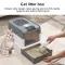 Grey Large Cat Litter Box Cat Pan Drawer Anti-Splashing Cat Potty Tray Cleaning