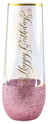 HAPPY BIRTHDAY GLITTERATTI STEMLESS CHAMPAGNE