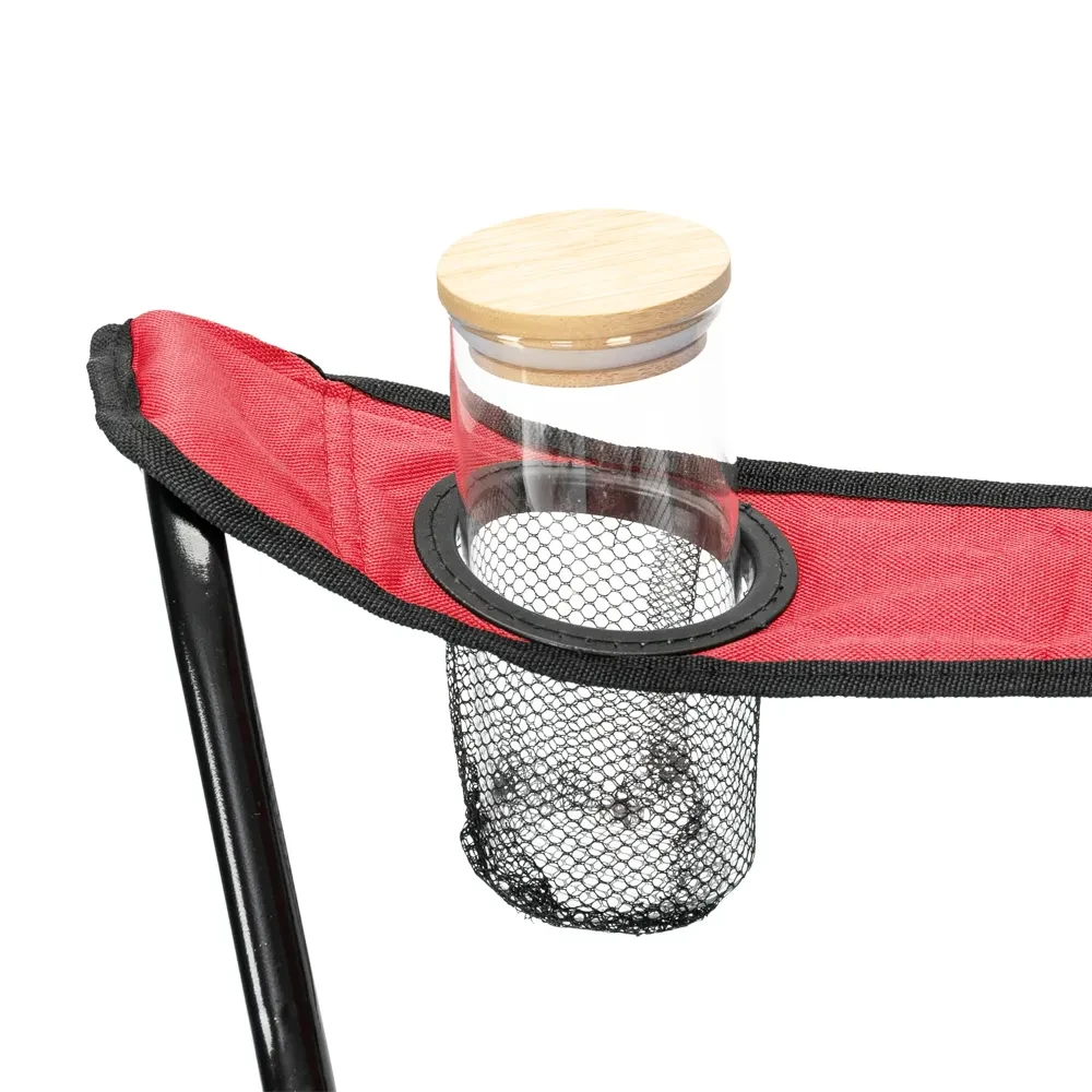 Camping Chair, Black Frame Red Oxford Cloth