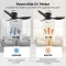 42 Inch Lampless Recessed Ceiling Fan, 3 Reversible Blades With 6-Speed Reversible DC Motor, Low Profile Ceiling Fan, Suitable For Living Room, Kitchen, Bedroom
