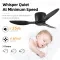 42 Inch Lampless Recessed Ceiling Fan, 3 Reversible Blades With 6-Speed Reversible DC Motor, Low Profile Ceiling Fan, Suitable For Living Room, Kitchen, Bedroom