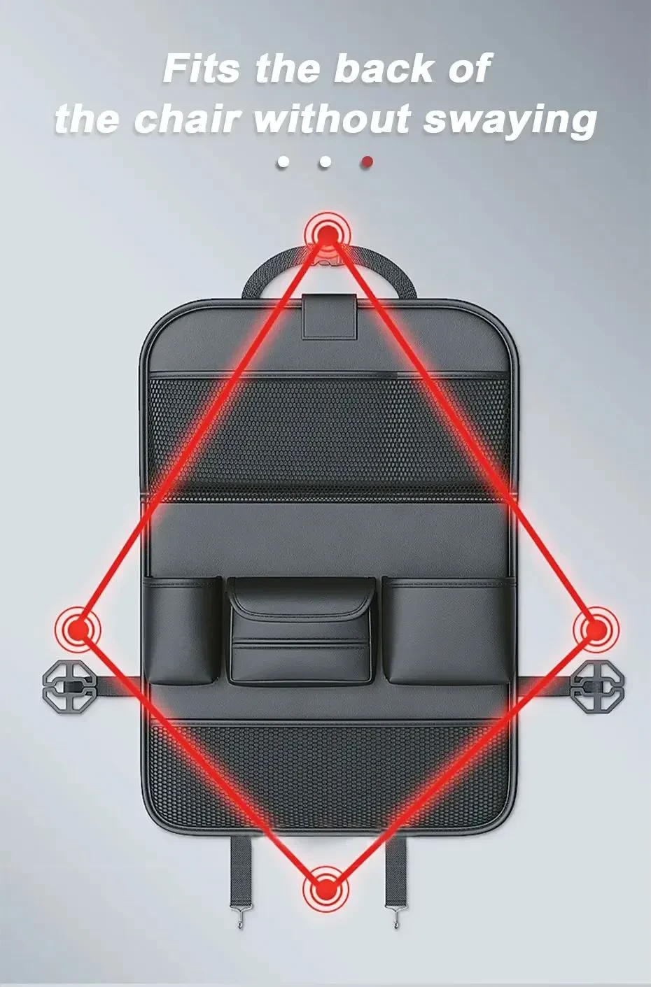 Car Seat Storage Bag Auto Back Seat Back Organizer With Foldable Table Tray PU Leather Tablet Holder Tissue Box Car Accessories