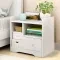 Bedroom Bedside Table Night Stand Cabinet with Drawer Home Storage Organizer White