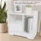 Bedroom Bedside Table Night Stand Cabinet with Drawer Home Storage Organizer White
