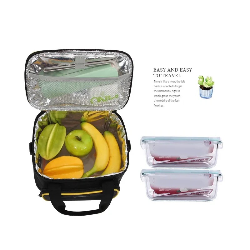 Large Capacity Insulated Tote Outdoor Fresh-keeping Refrigerated Crossbody Lunch Bag