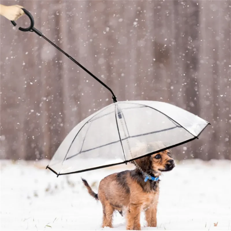 Hot Selling Transparent Pet Supplies Adjustable Pet C Type Umbrella