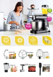 Three-in-one Household Multi-function And Noodle Machine Fully Automatic Juicer Meat Cooking Machine Stirring Chef Machine