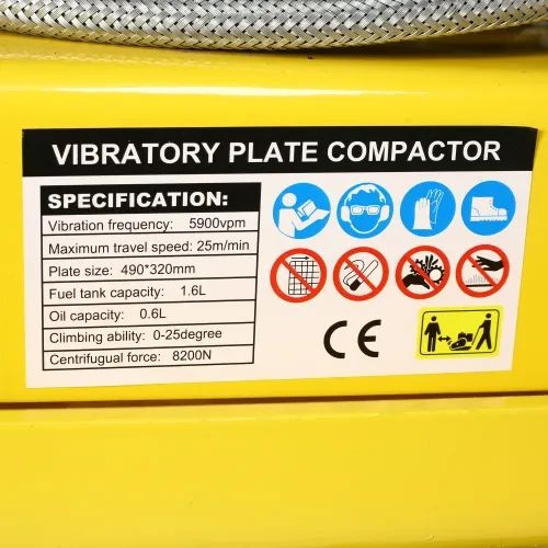 2.5HP Plate Compactor Gas 79.7cc 8200N Force Construction Concrete Tamper Machine Power Paver 19.3 X 12.6 Plate,EPA Compliant